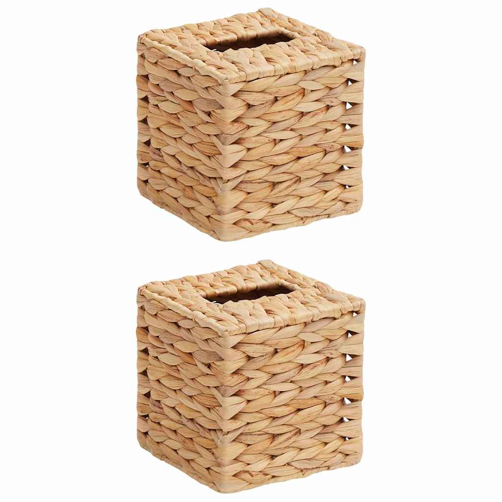 Tissueboxhoezen 2 pcs Waterhyacint 14,5 x 14,5 x 15 cm Naturel is nu te koop bij PeponiXL, paradijselijk wonen!