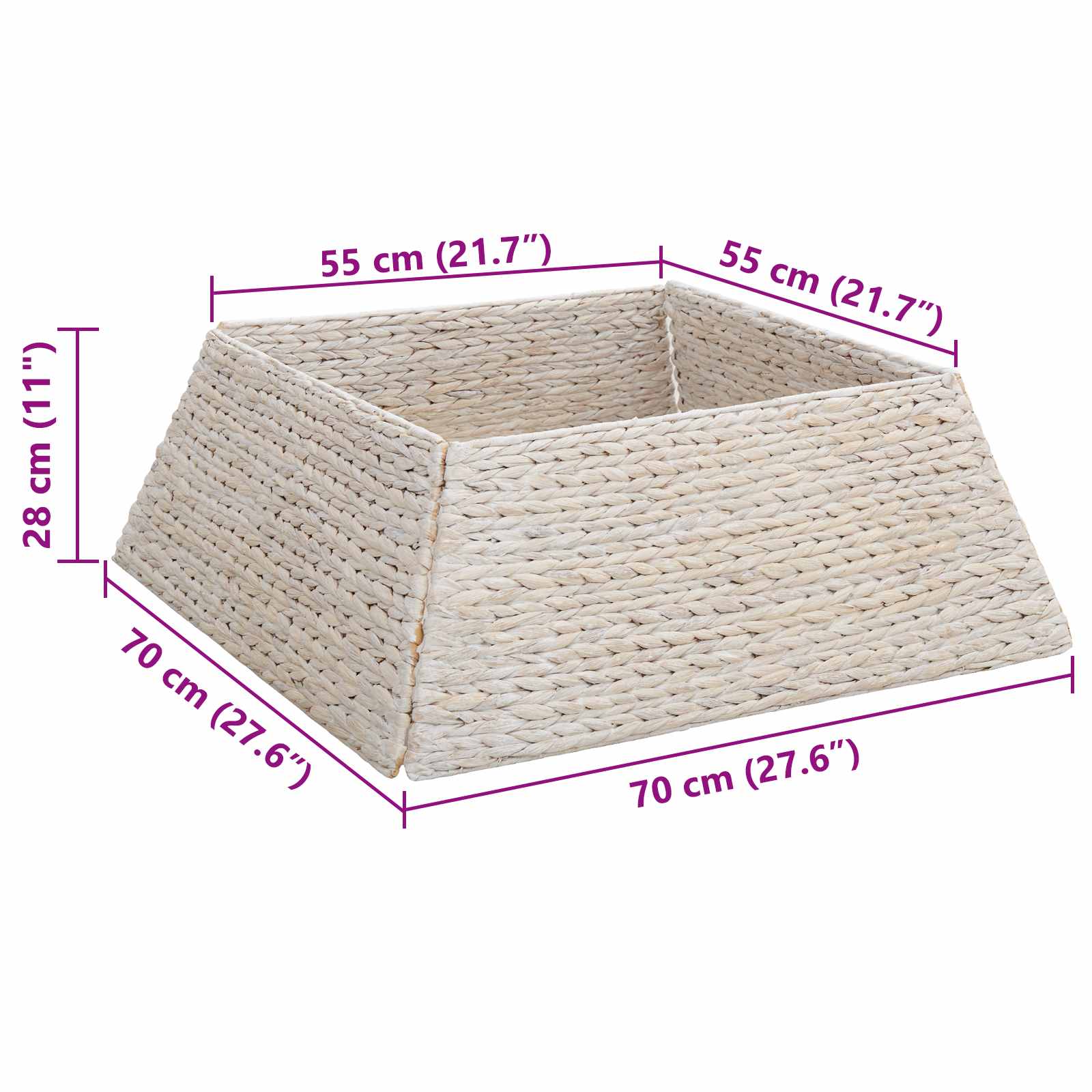Kerstboomkraag Wit 70 x 70 x 28 cm Waterhyacint is nu te koop bij PeponiXL, paradijselijk wonen!