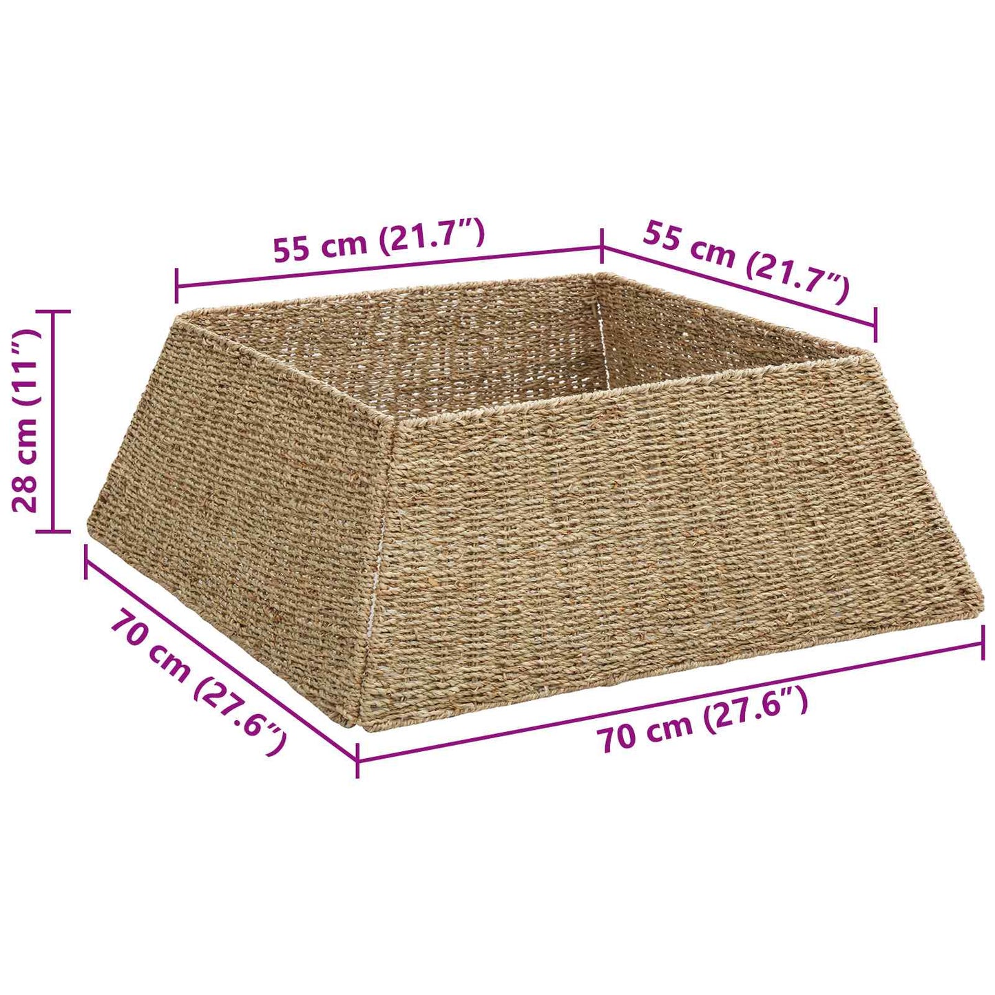 Kerstboomkraag Bruin 70 x 70 x 28 cm Zeegras is nu te koop bij PeponiXL, paradijselijk wonen!