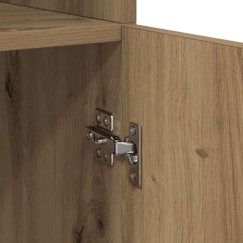 Highboard Artisan Eiken 80 x 42,5 x 185 cm Bewerkt hout is nu te koop bij PeponiXL, paradijselijk wonen!