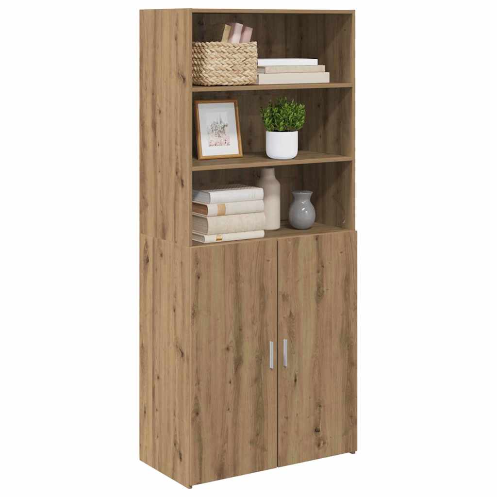 Highboard Artisan Eiken 80 x 42,5 x 185 cm Bewerkt hout is nu te koop bij PeponiXL, paradijselijk wonen!