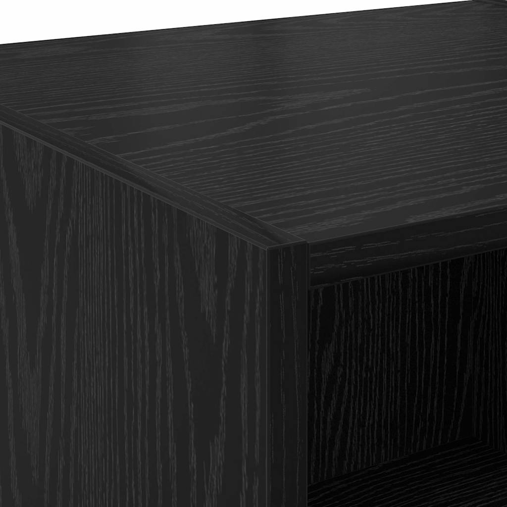 Highboard Zwart Eiken 80 x 42,5 x 185 cm Bewerkt hout is nu te koop bij PeponiXL, paradijselijk wonen!