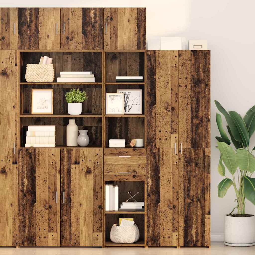 Highboard met lade Oud Hout 40 x 42,5 x 185 cm Bewerkt hout is nu te koop bij PeponiXL, paradijselijk wonen!