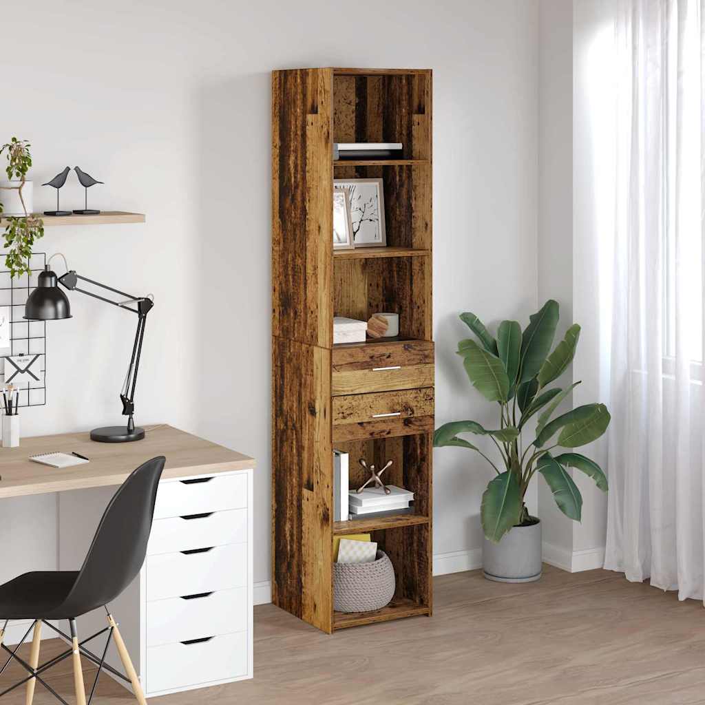 Highboard met lade Oud Hout 40 x 42,5 x 185 cm Bewerkt hout is nu te koop bij PeponiXL, paradijselijk wonen!