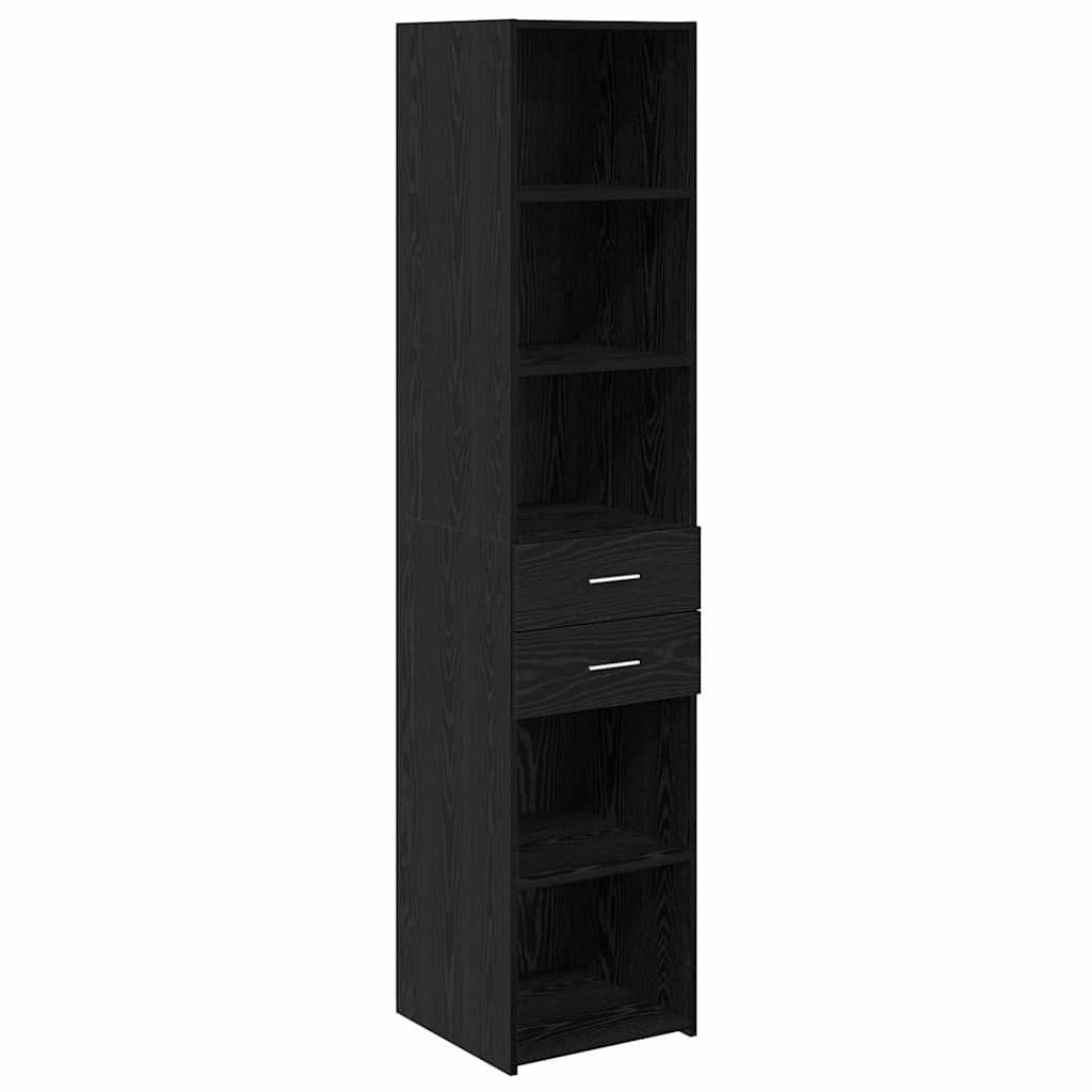 Highboard met lade Zwart Eiken 40 x 42,5 x 185 cm Bewerkt hout is nu te koop bij PeponiXL, paradijselijk wonen!