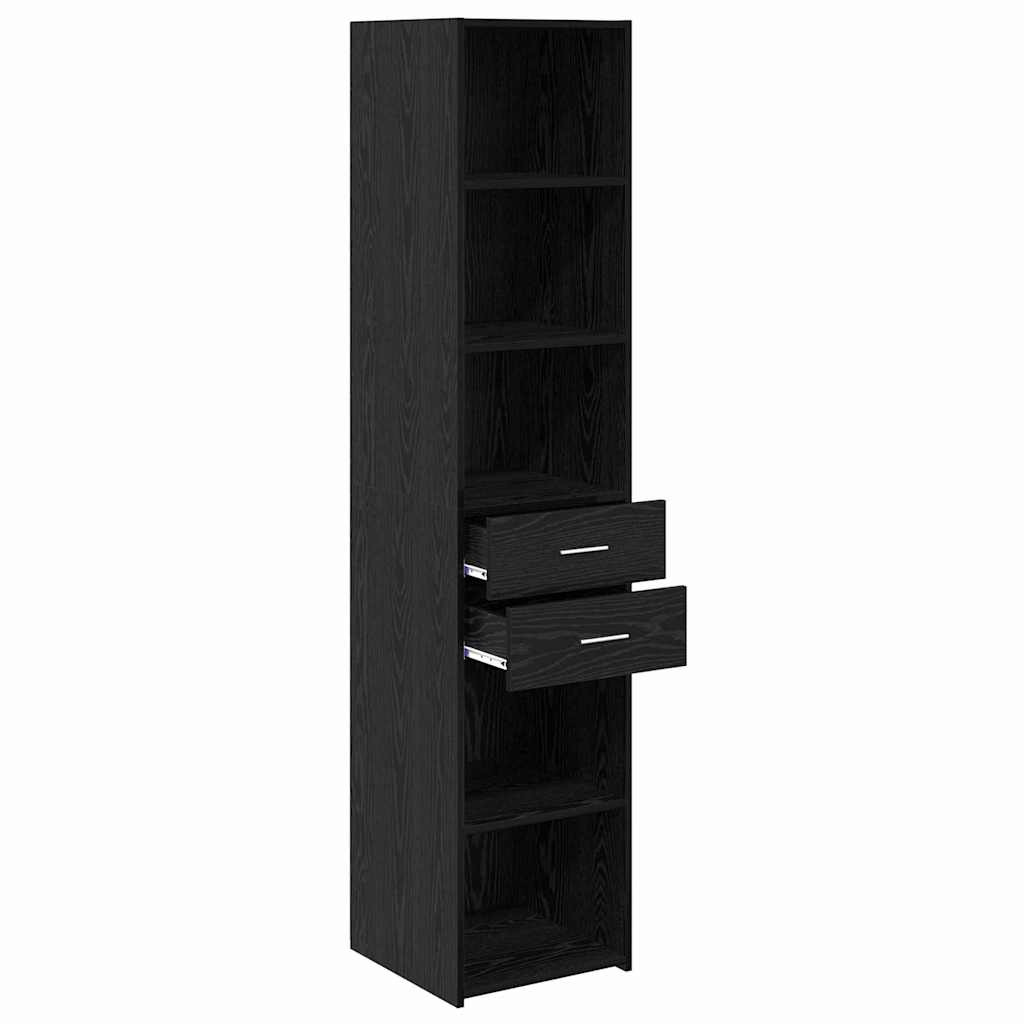 Highboard met lade Zwart Eiken 40 x 42,5 x 185 cm Bewerkt hout is nu te koop bij PeponiXL, paradijselijk wonen!