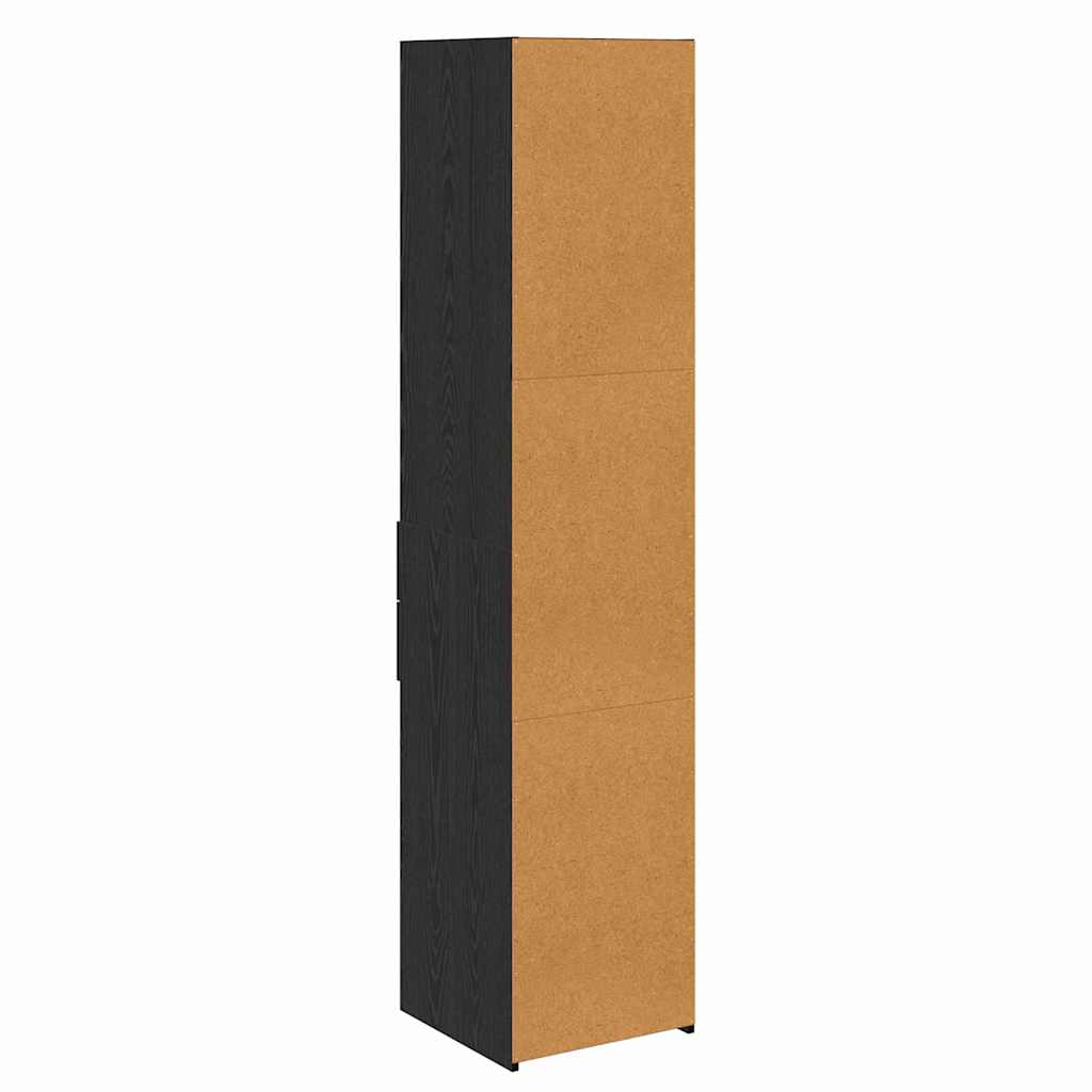 Highboard met lade Zwart Eiken 40 x 42,5 x 185 cm Bewerkt hout is nu te koop bij PeponiXL, paradijselijk wonen!