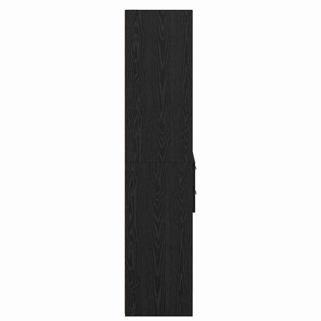 Highboard met lade Zwart Eiken 40 x 42,5 x 185 cm Bewerkt hout is nu te koop bij PeponiXL, paradijselijk wonen!