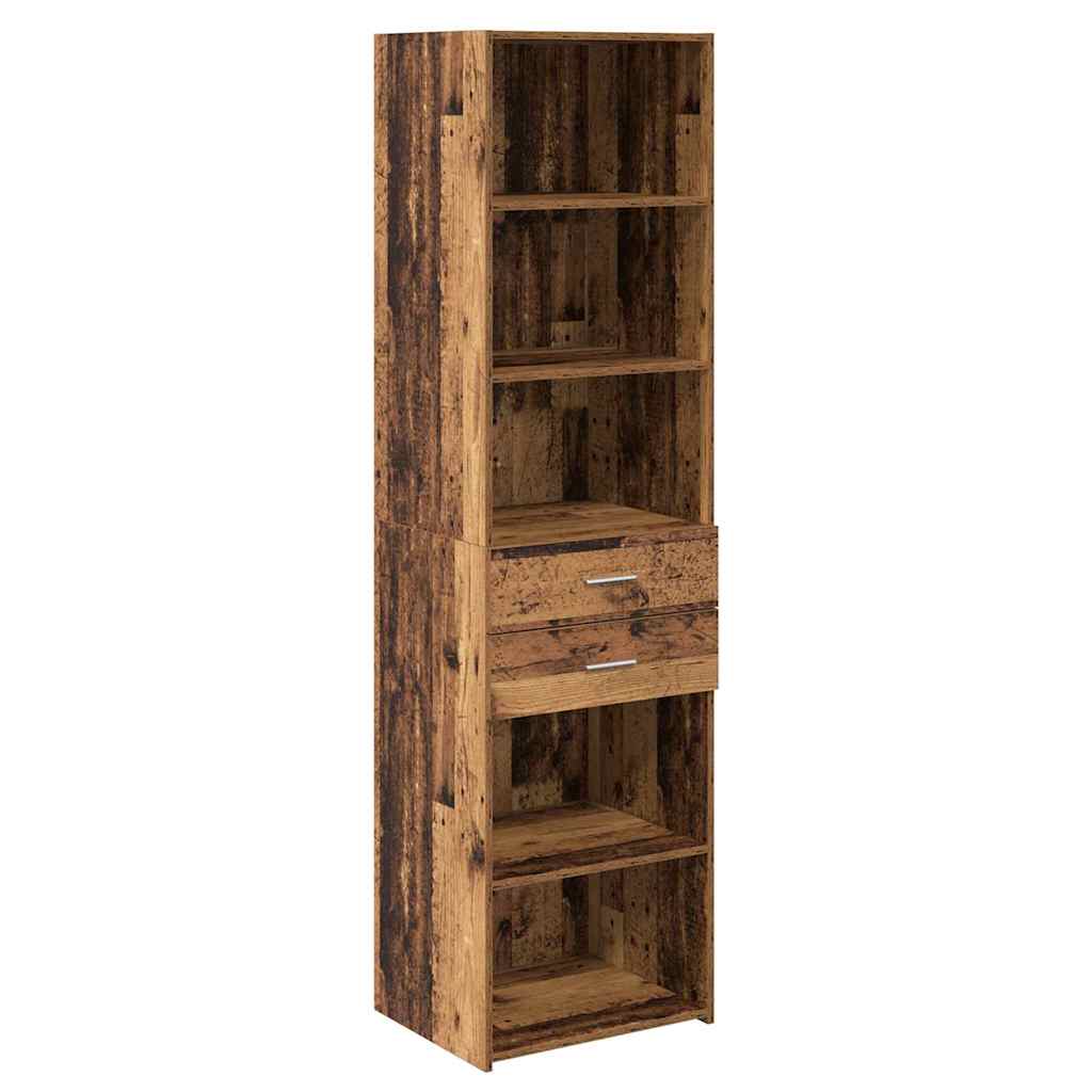 Highboard met lade Oud Hout 50 x 42,5 x 185 cm Bewerkt hout is nu te koop bij PeponiXL, paradijselijk wonen!