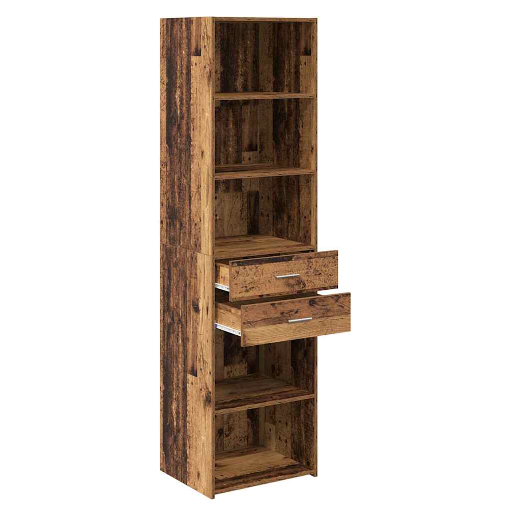 Highboard met lade Oud Hout 50 x 42,5 x 185 cm Bewerkt hout is nu te koop bij PeponiXL, paradijselijk wonen!