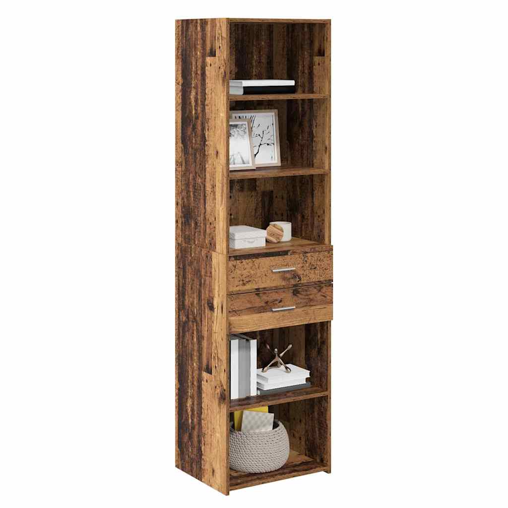 Highboard met lade Oud Hout 50 x 42,5 x 185 cm Bewerkt hout is nu te koop bij PeponiXL, paradijselijk wonen!