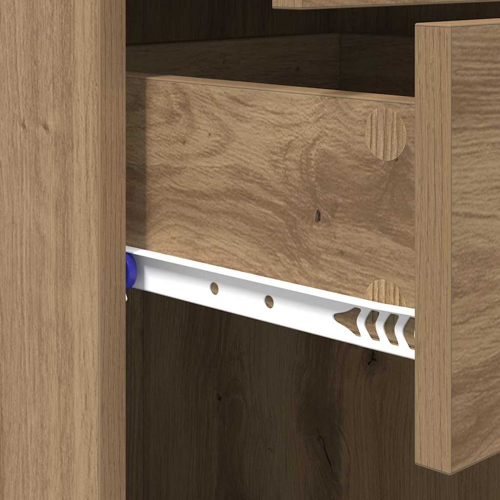 Highboard Artisan Eiken 50 x 42,5 x 185 cm Bewerkt hout is nu te koop bij PeponiXL, paradijselijk wonen!