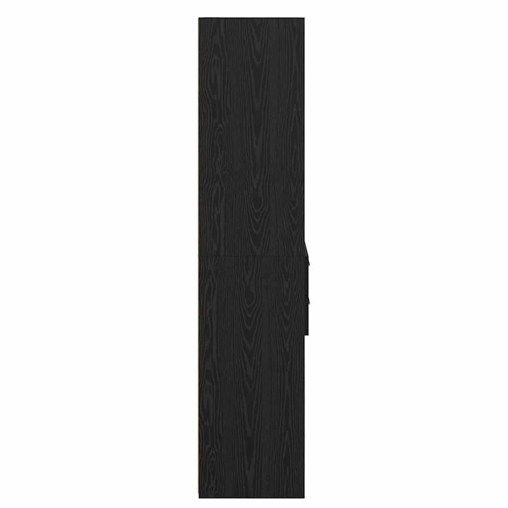 Highboard met lade Zwart Eiken 50 x 42,5 x 185 cm Bewerkt hout is nu te koop bij PeponiXL, paradijselijk wonen!