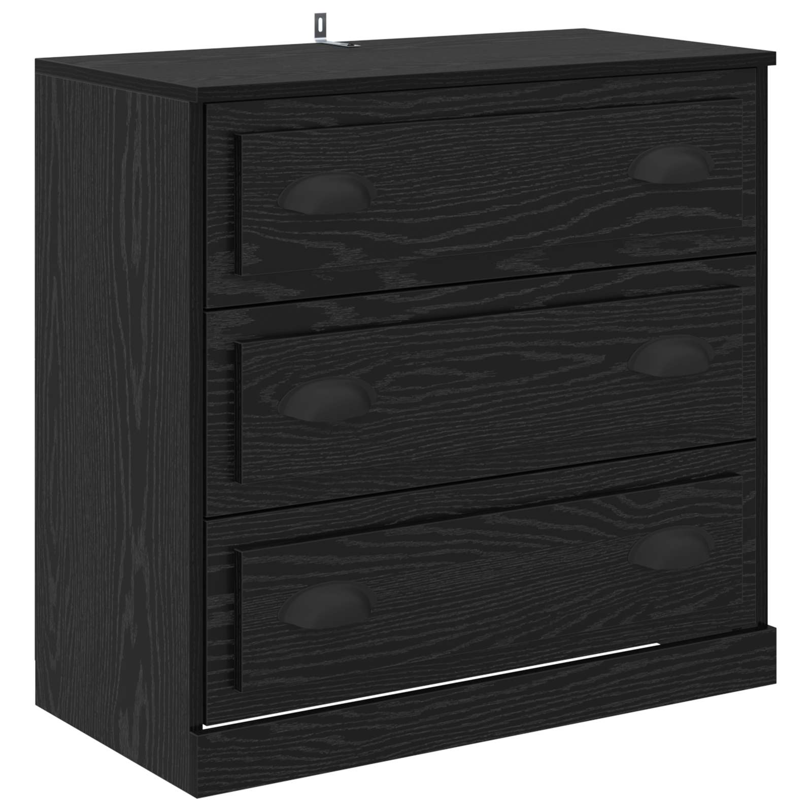 Dressoirs 3 pcs Zwart eiken 210 x 35,5 x 67,5 cm Bewerkt hout is nu te koop bij PeponiXL, paradijselijk wonen!