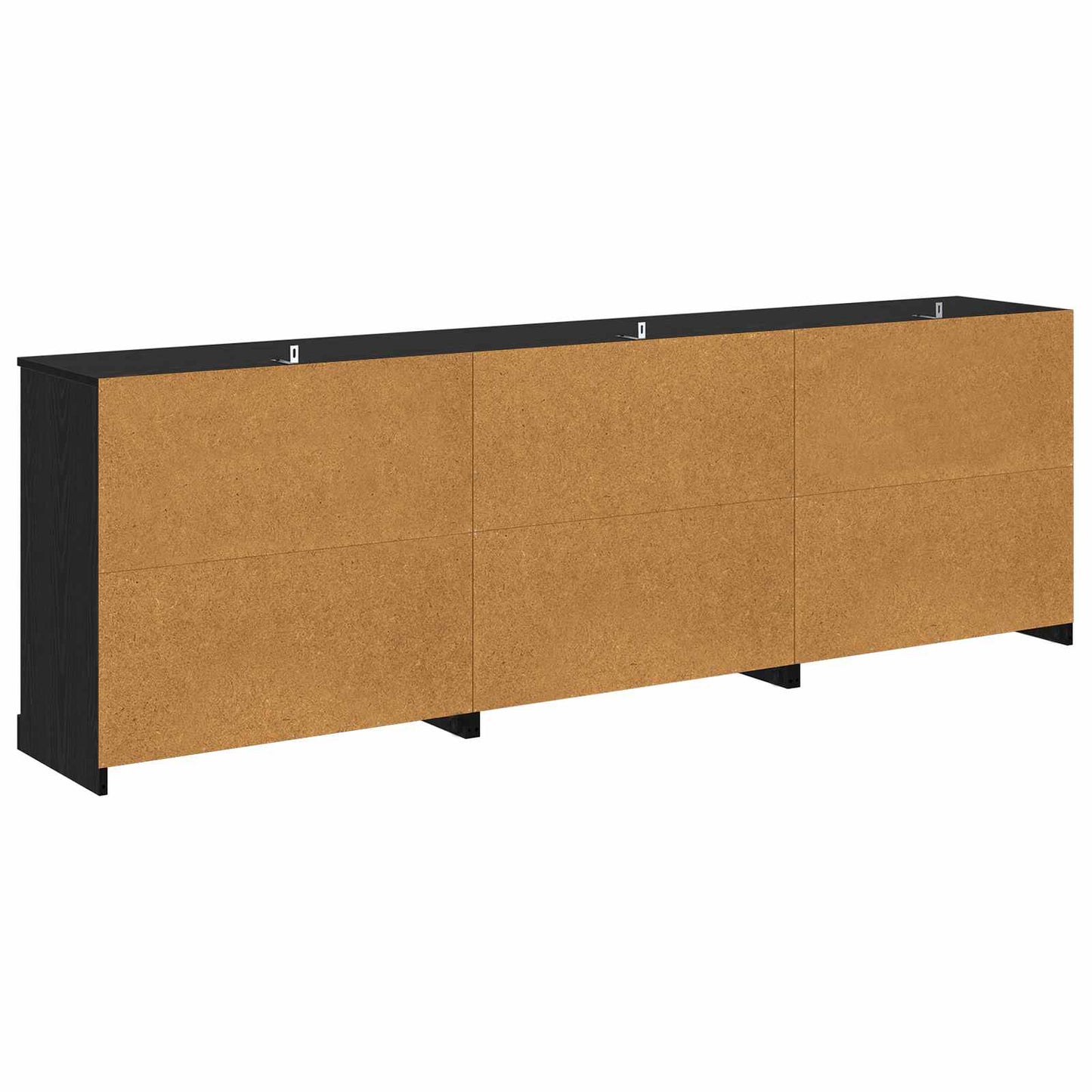 Dressoirs 3 pcs Zwart eiken 210 x 35,5 x 67,5 cm Bewerkt hout is nu te koop bij PeponiXL, paradijselijk wonen!