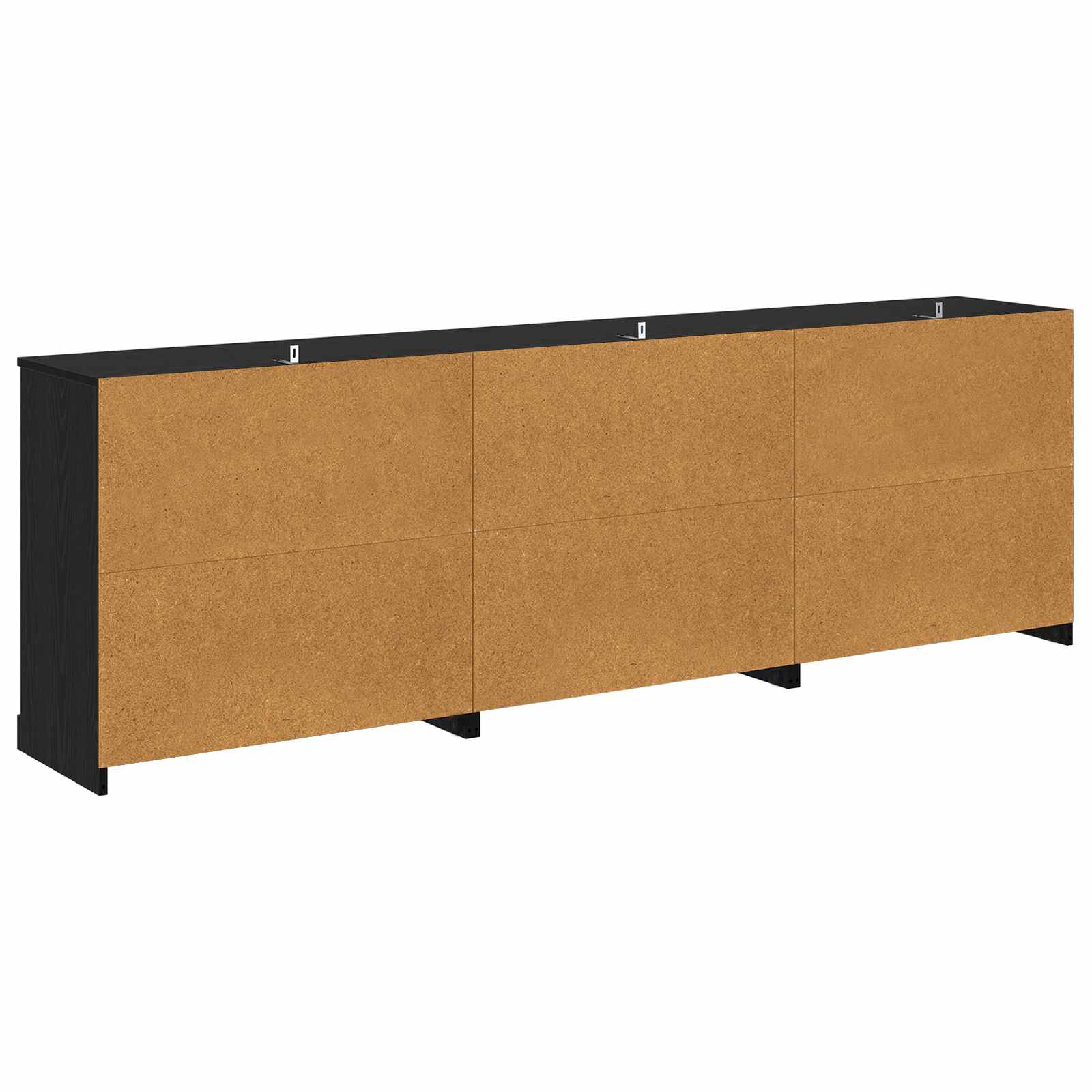 Dressoirs 3 pcs Zwart eiken 210 x 35,5 x 67,5 cm Bewerkt hout is nu te koop bij PeponiXL, paradijselijk wonen!
