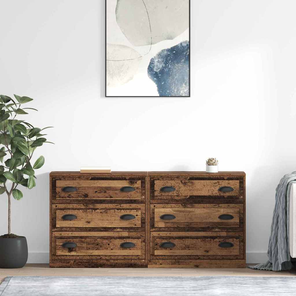 Dressoirs 2 pcs Oud Hout 70 x 35,5 x 67,5 cm Bewerkt hout is nu te koop bij PeponiXL, paradijselijk wonen!