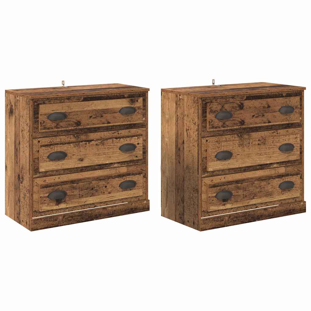 Dressoirs 2 pcs Oud Hout 70 x 35,5 x 67,5 cm Bewerkt hout is nu te koop bij PeponiXL, paradijselijk wonen!