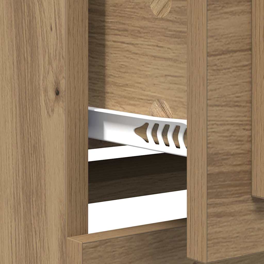 Dressoirs 2 pcs Artisan Eiken 70 x 35,5 x 67,5 cm Bewerkt hout is nu te koop bij PeponiXL, paradijselijk wonen!