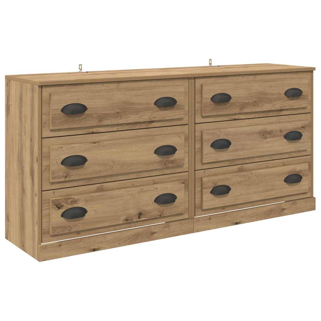 Dressoirs 2 pcs Artisan Eiken 70 x 35,5 x 67,5 cm Bewerkt hout is nu te koop bij PeponiXL, paradijselijk wonen!