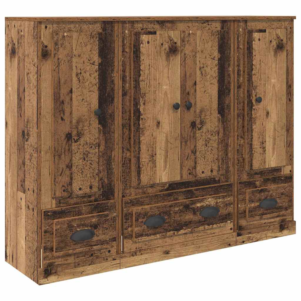 Hoge kast met lade 3 pcs Oud Hout Bewerkt hout is nu te koop bij PeponiXL, paradijselijk wonen!