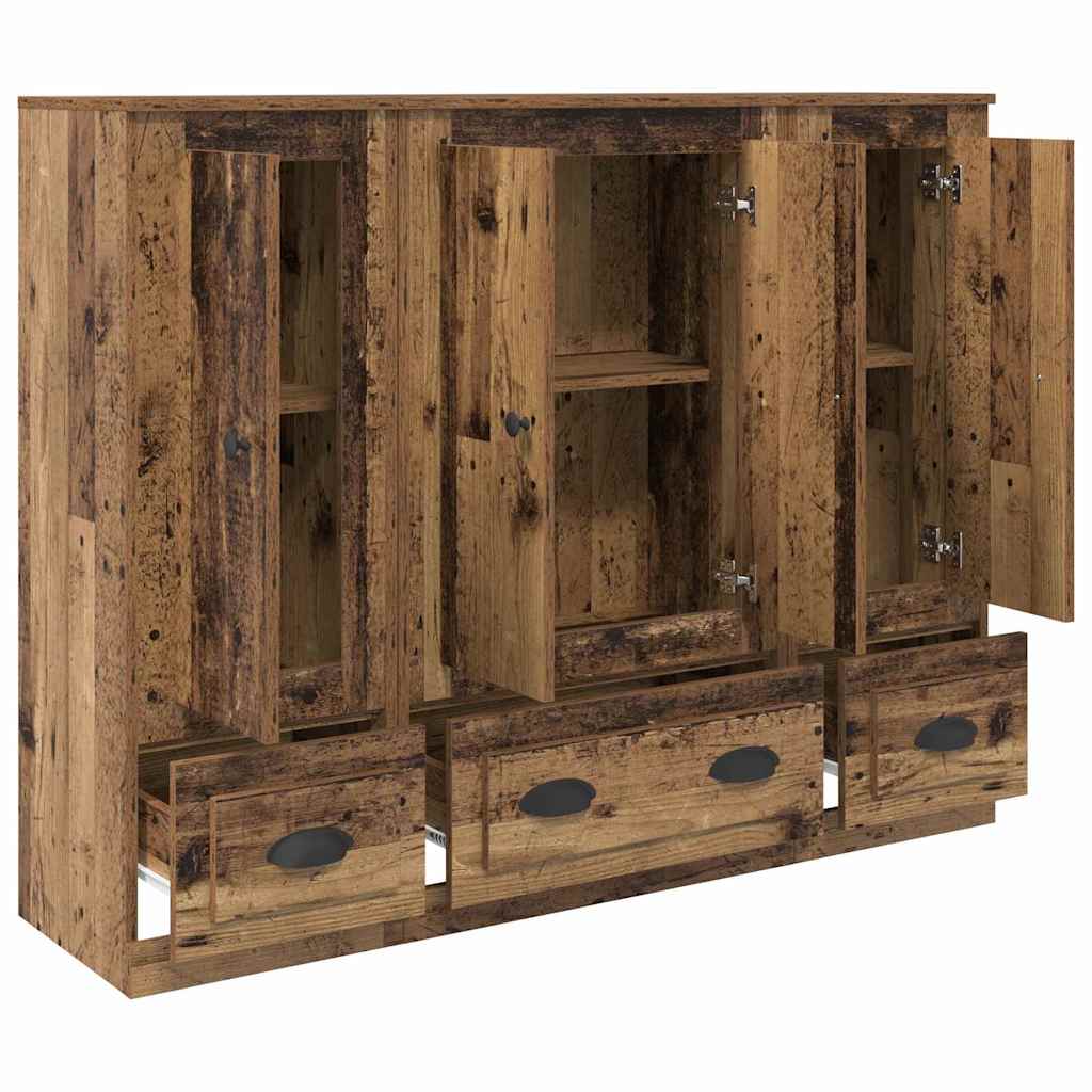 Hoge kast met lade 3 pcs Oud Hout Bewerkt hout is nu te koop bij PeponiXL, paradijselijk wonen!