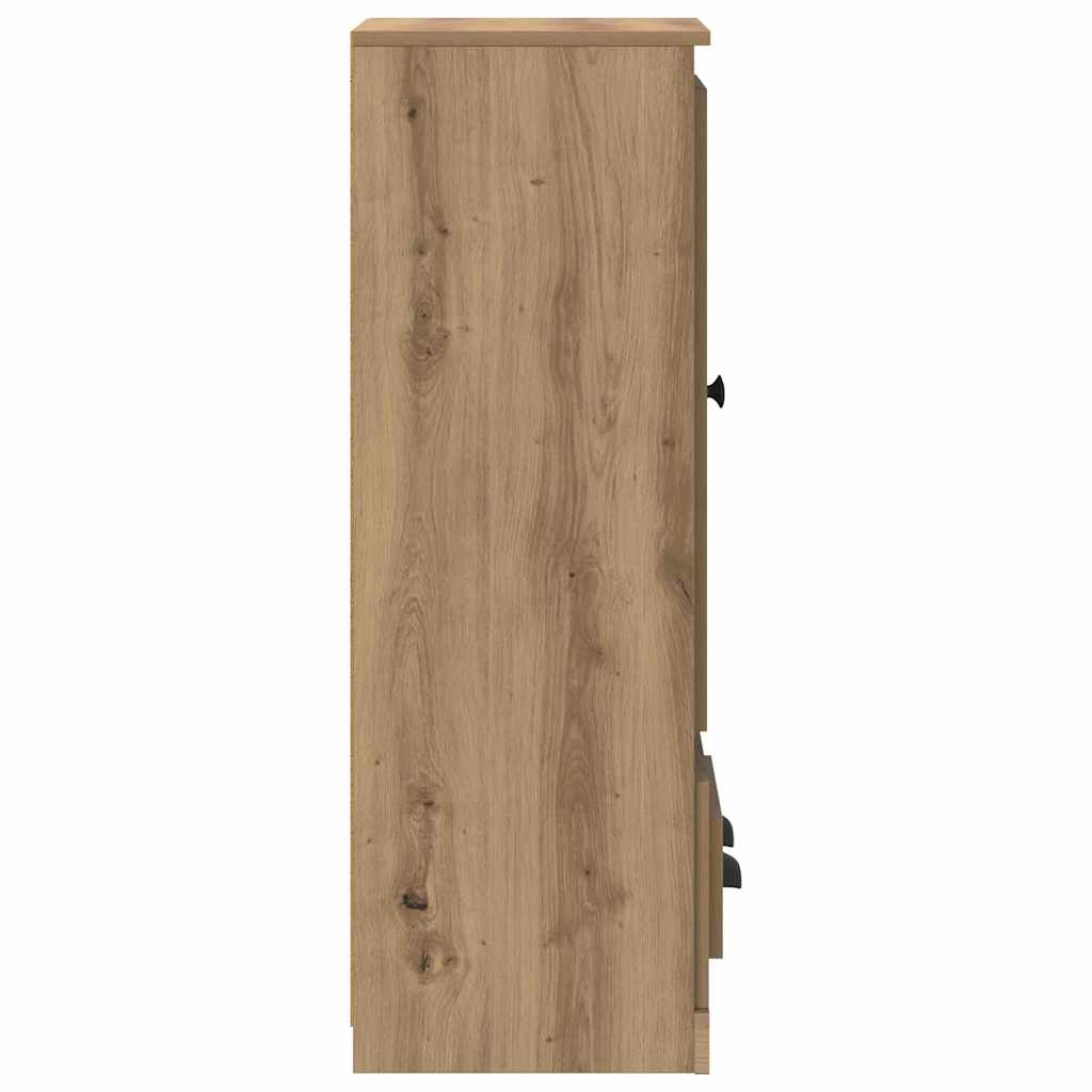 Hoge kast met lade 3 pcs Artisan Eiken Bewerkt hout is nu te koop bij PeponiXL, paradijselijk wonen!