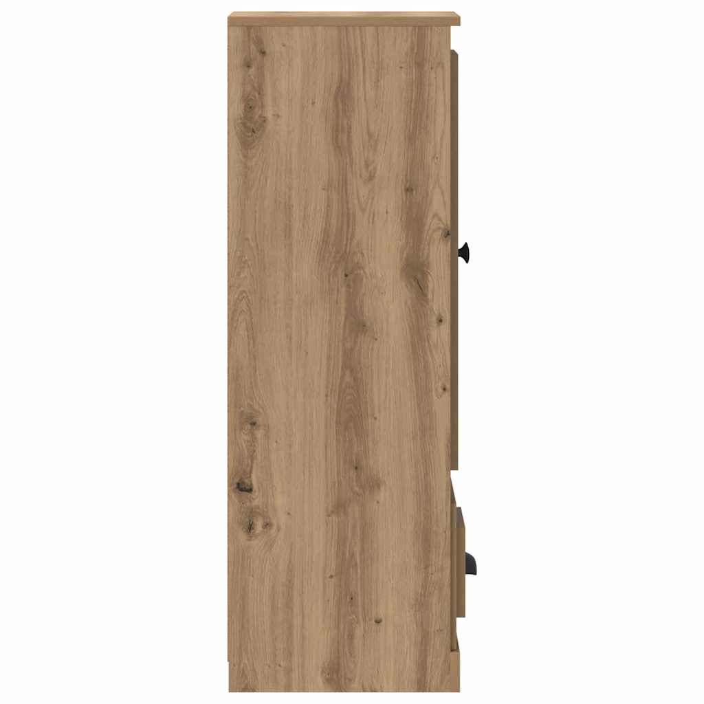 Hoge kast met lade 3 pcs Artisan Eiken Bewerkt hout is nu te koop bij PeponiXL, paradijselijk wonen!