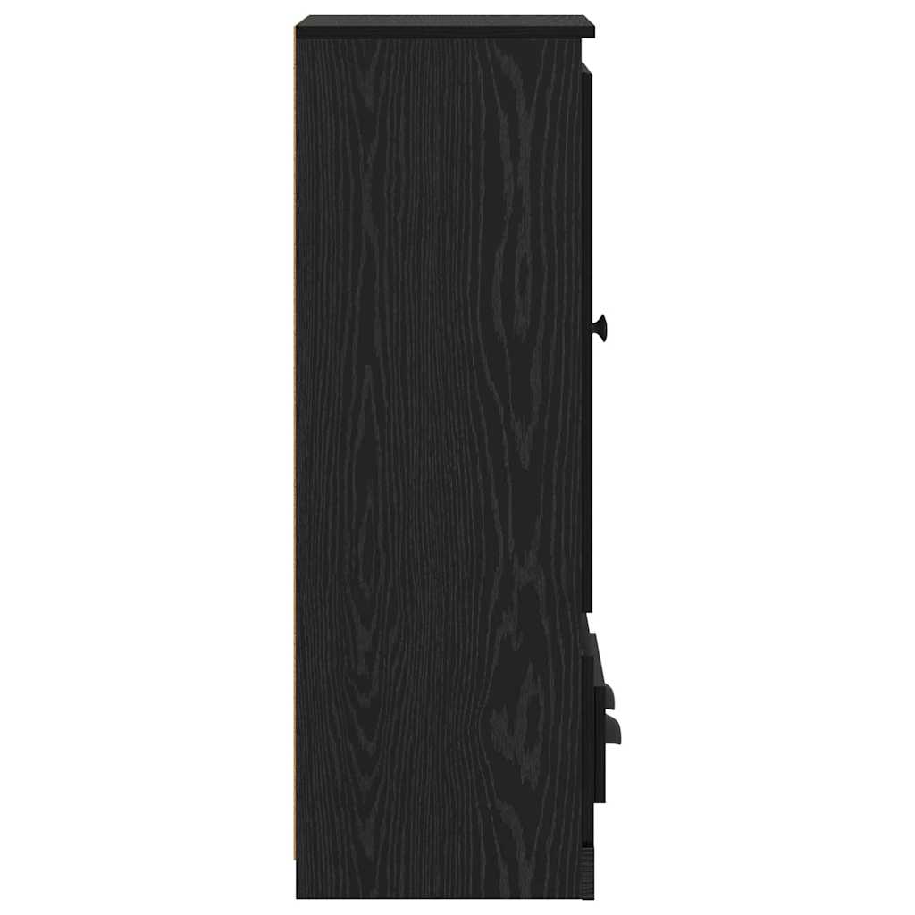 Hoge kast met lade 3 pcs Zwart Eiken Bewerkt hout is nu te koop bij PeponiXL, paradijselijk wonen!