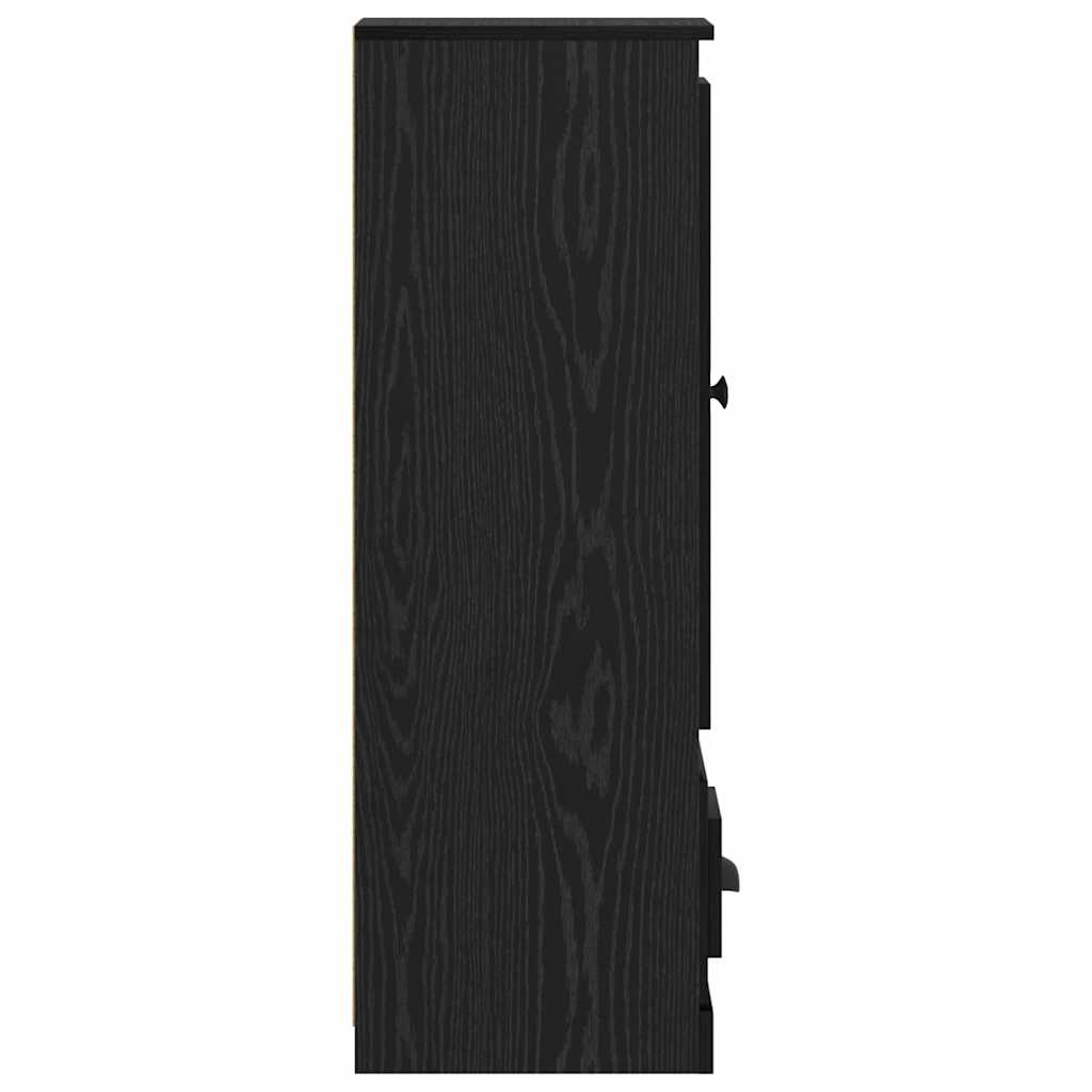 Hoge kast met lade 3 pcs Zwart Eiken Bewerkt hout is nu te koop bij PeponiXL, paradijselijk wonen!