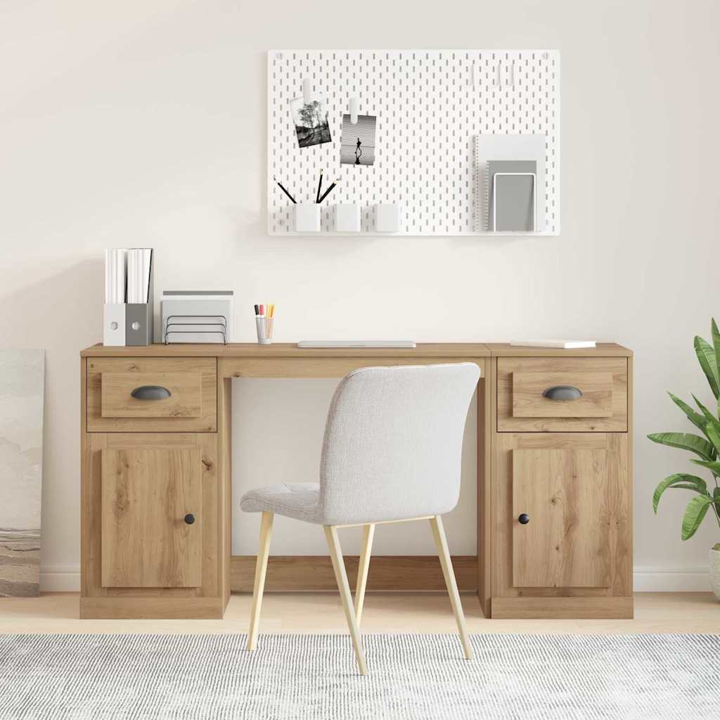 Bureau met kast Artisan Eiken 154,5 x 50 x 75 cm Bewerkt hout is nu te koop bij PeponiXL, paradijselijk wonen!