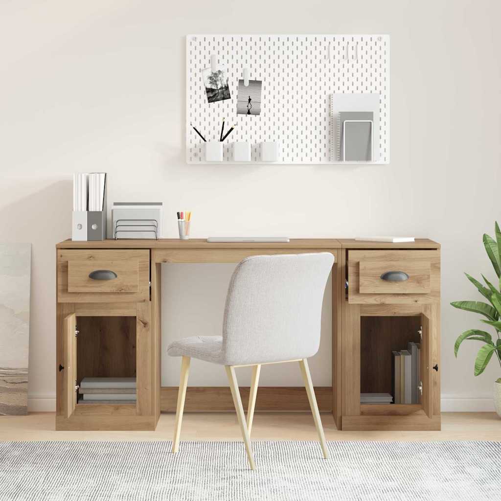 Bureau met kast Artisan Eiken 154,5 x 50 x 75 cm Bewerkt hout is nu te koop bij PeponiXL, paradijselijk wonen!
