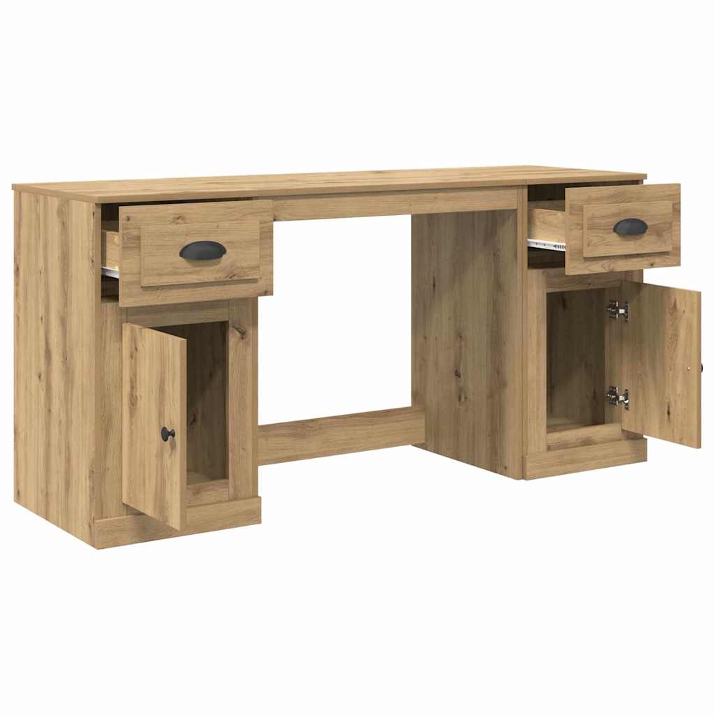 Bureau met kast Artisan Eiken 154,5 x 50 x 75 cm Bewerkt hout is nu te koop bij PeponiXL, paradijselijk wonen!