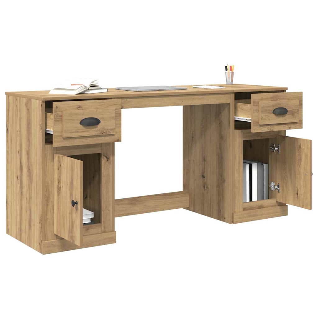 Bureau met kast Artisan Eiken 154,5 x 50 x 75 cm Bewerkt hout is nu te koop bij PeponiXL, paradijselijk wonen!