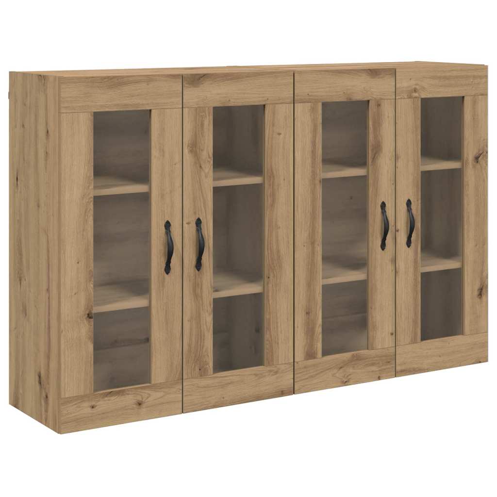 Wandkasten 2 pcs Artisan Eiken 69,5 x 34 x 90 cm Bewerkt hout is nu te koop bij PeponiXL, paradijselijk wonen!
