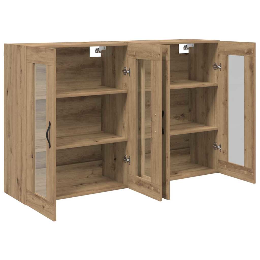 Wandkasten 2 pcs Artisan Eiken 69,5 x 34 x 90 cm Bewerkt hout is nu te koop bij PeponiXL, paradijselijk wonen!