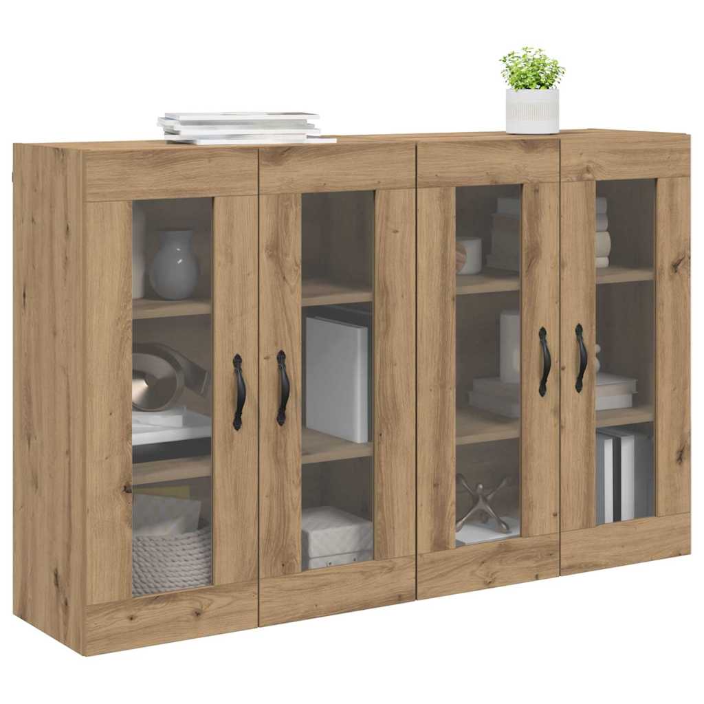 Wandkasten 2 pcs Artisan Eiken 69,5 x 34 x 90 cm Bewerkt hout is nu te koop bij PeponiXL, paradijselijk wonen!