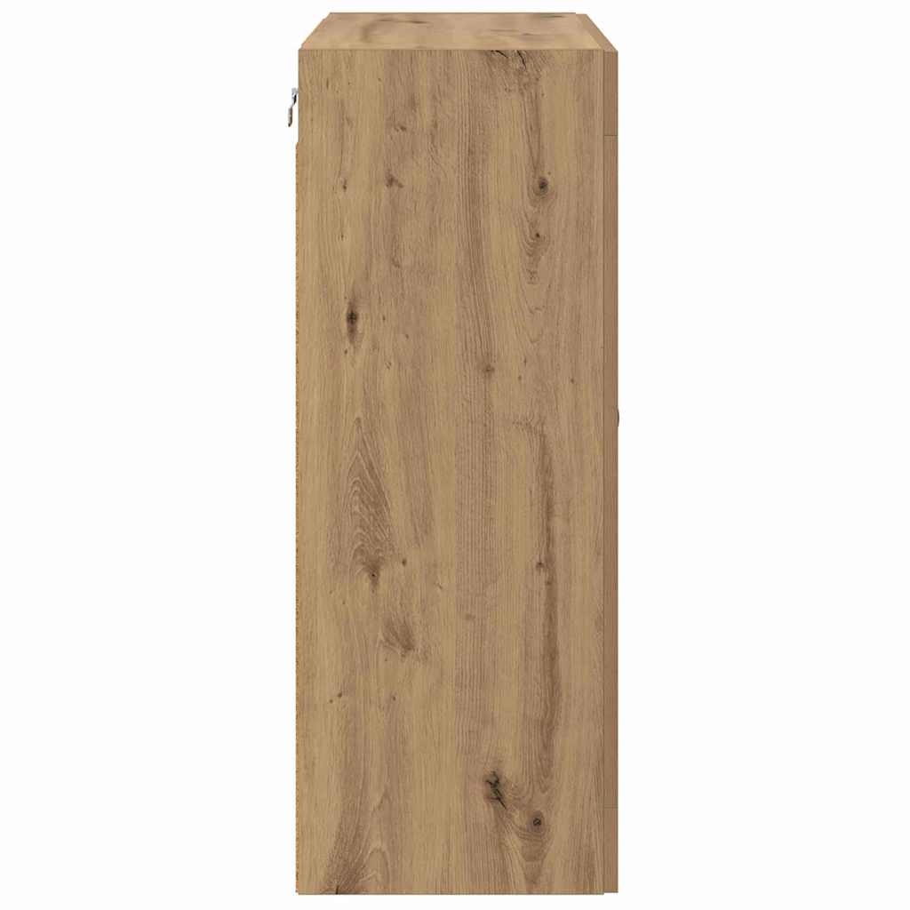 Wandkasten 2 pcs Artisan Eiken 69,5 x 34 x 90 cm Bewerkt hout is nu te koop bij PeponiXL, paradijselijk wonen!