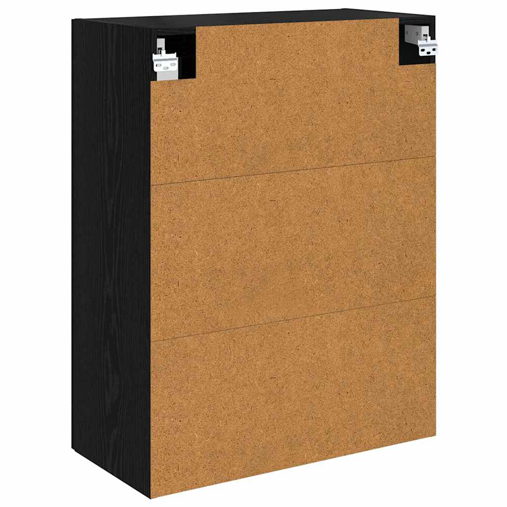 Wandkasten 2 pcs Zwart Eiken 69,5 x 34 x 90 cm Bewerkt hout is nu te koop bij PeponiXL, paradijselijk wonen!