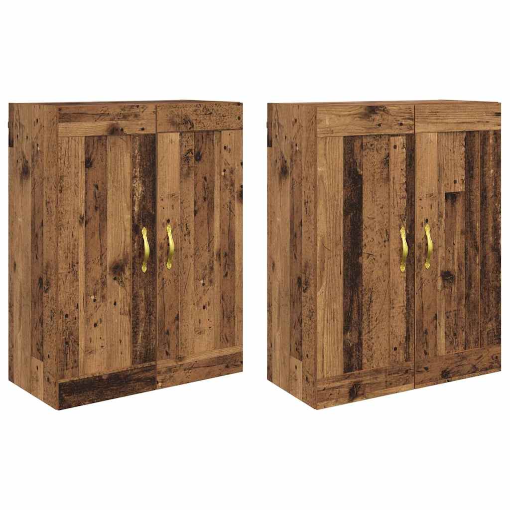 Wandkast 2 pcs Oudhout 69,5 x 34 x 90 cm Bewerkt hout is nu te koop bij PeponiXL, paradijselijk wonen!