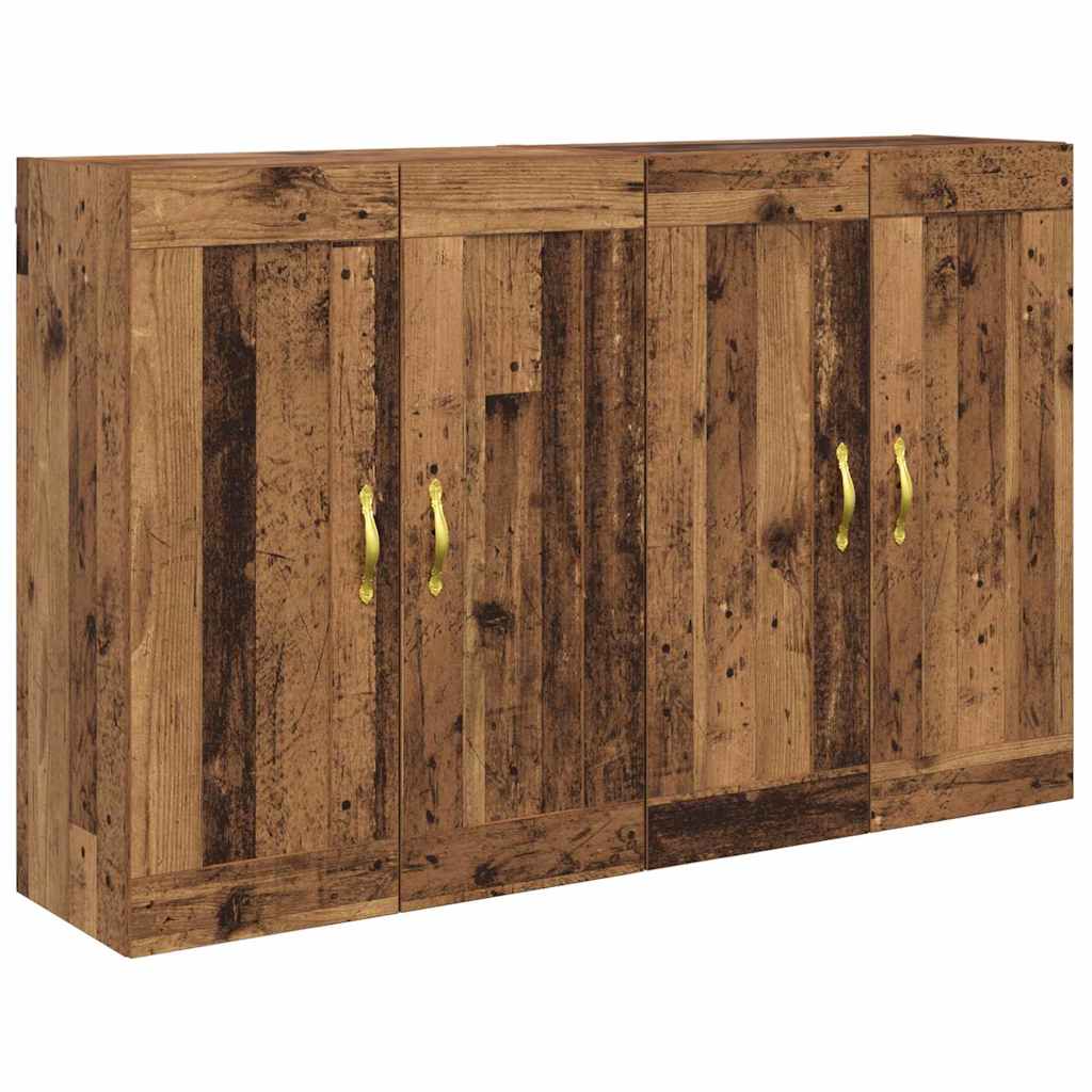 Wandkast 2 pcs Oudhout 69,5 x 34 x 90 cm Bewerkt hout is nu te koop bij PeponiXL, paradijselijk wonen!