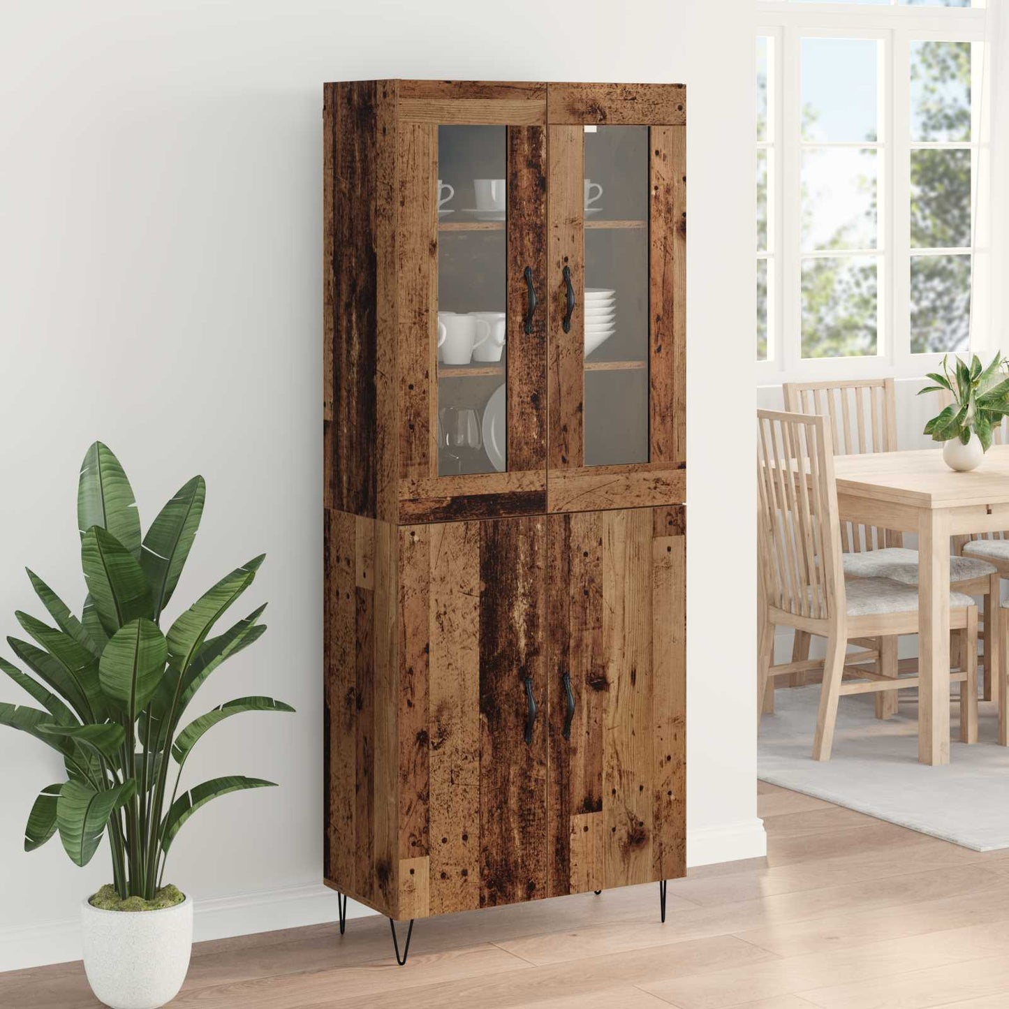 Hoge kast Oud Hout 69,5 x 34 x 180 cm Bewerkt hout is nu te koop bij PeponiXL, paradijselijk wonen!