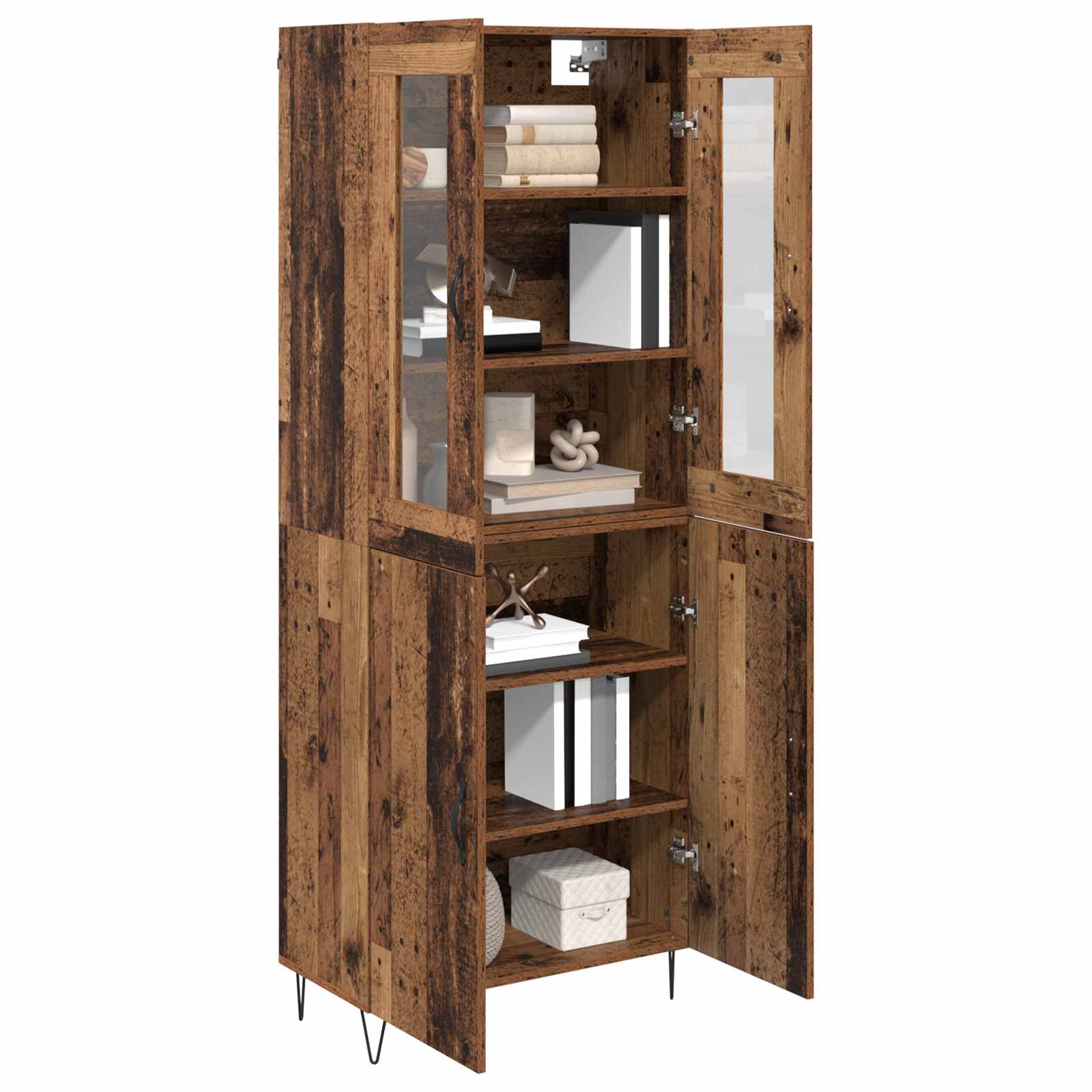 Hoge kast Oud Hout 69,5 x 34 x 180 cm Bewerkt hout is nu te koop bij PeponiXL, paradijselijk wonen!
