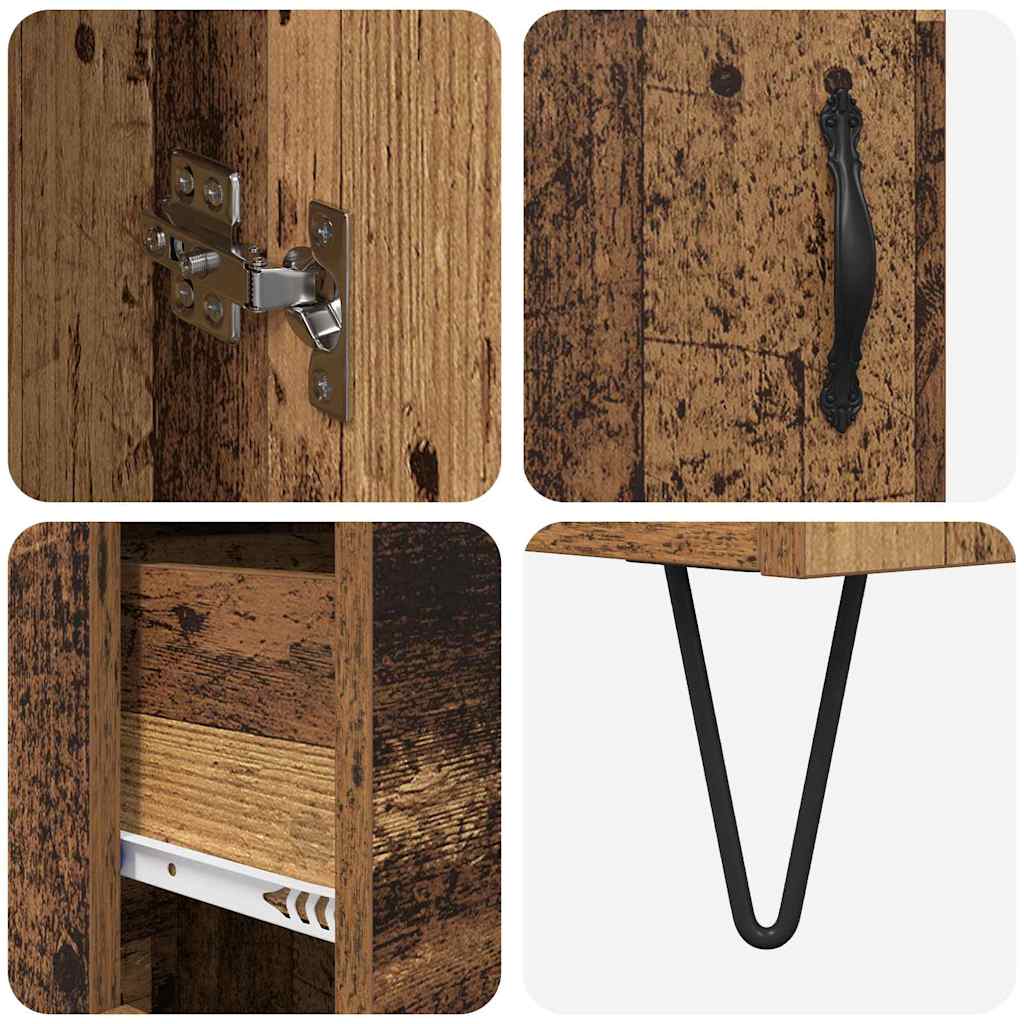 Hoge kast met lade Oud Hout 69,5 x 34 x 90 cm Bewerkt hout is nu te koop bij PeponiXL, paradijselijk wonen!