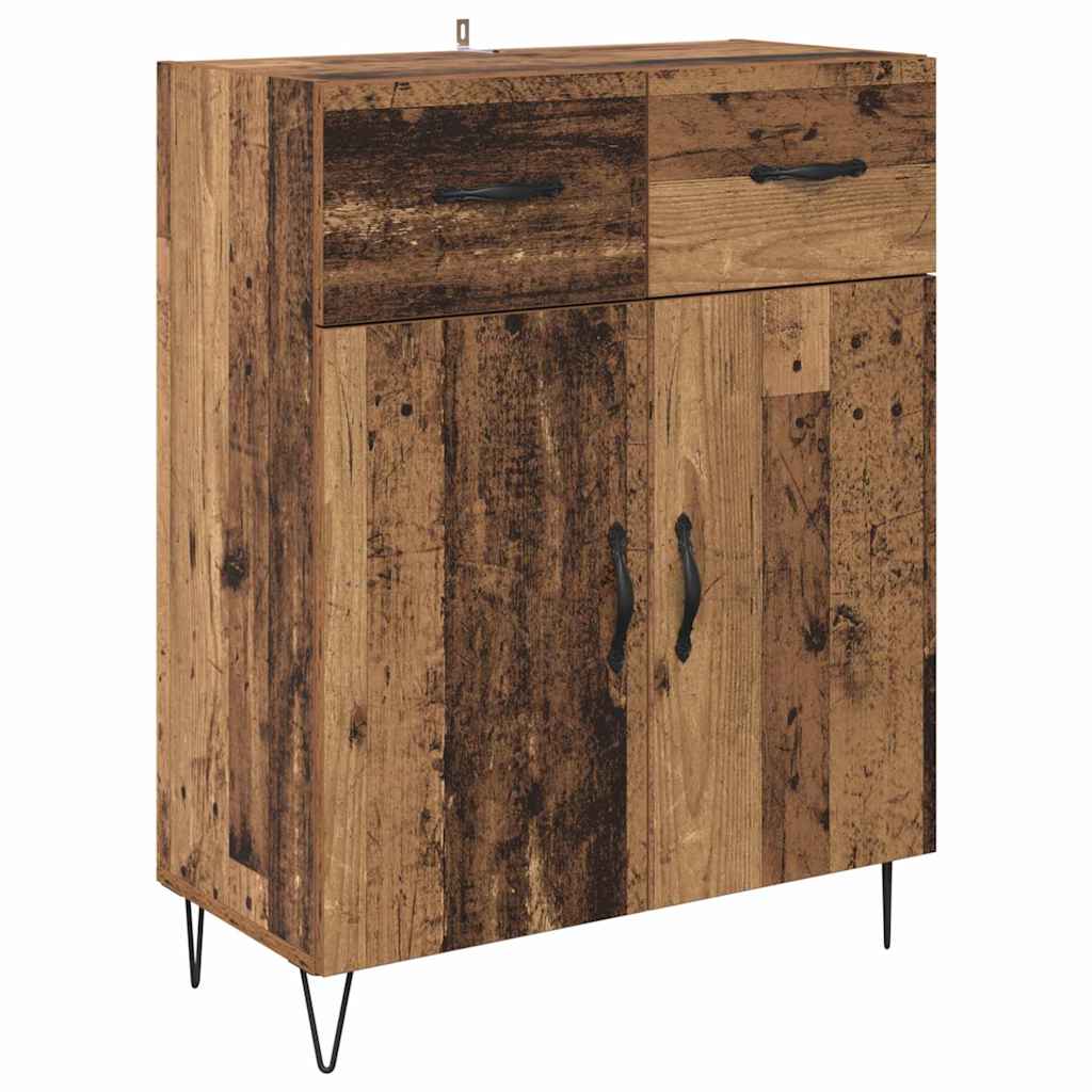 Hoge kast met lade Oud Hout 69,5 x 34 x 90 cm Bewerkt hout is nu te koop bij PeponiXL, paradijselijk wonen!