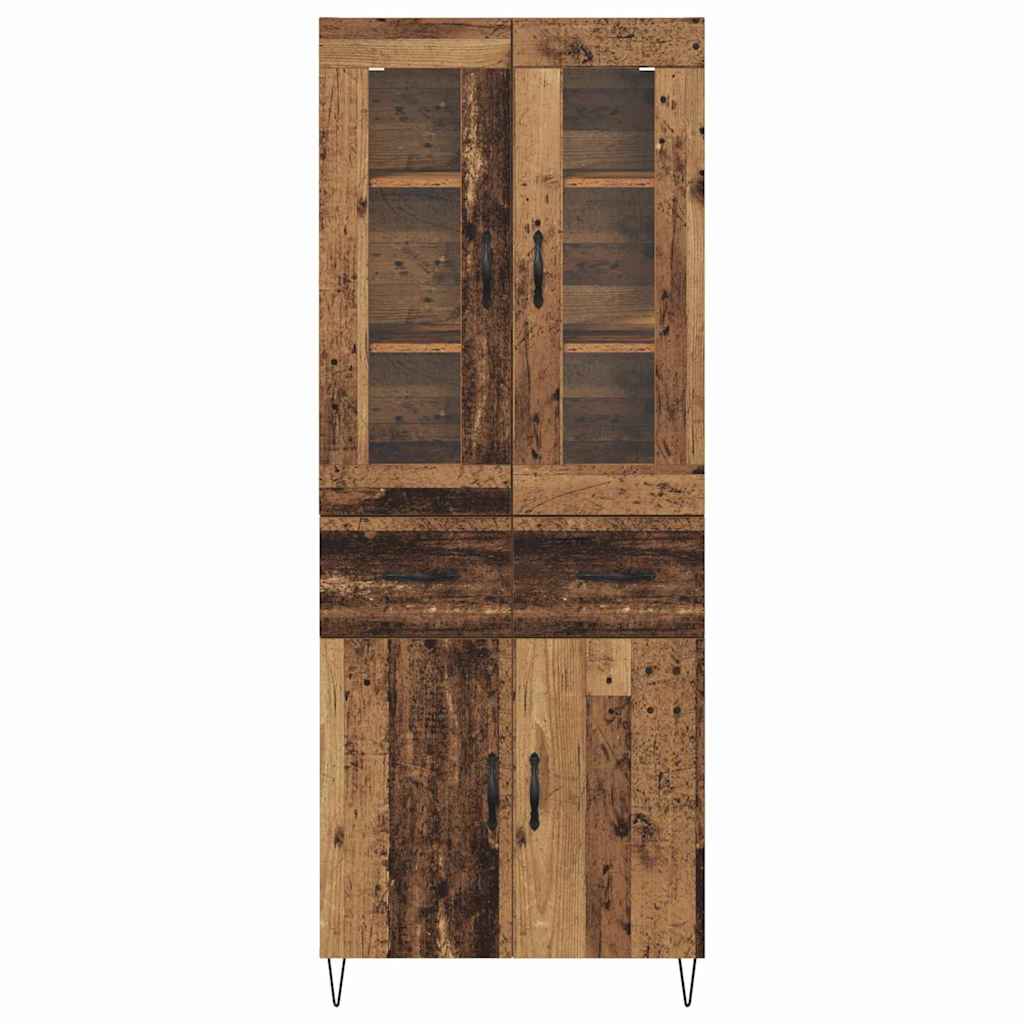Hoge kast met lade Oud Hout 69,5 x 34 x 90 cm Bewerkt hout is nu te koop bij PeponiXL, paradijselijk wonen!