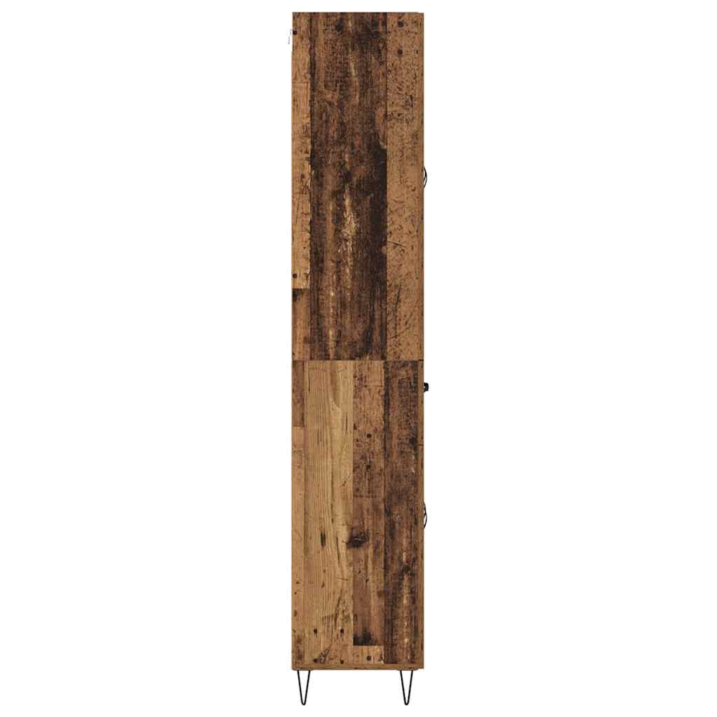 Hoge kast met lade Oud Hout 69,5 x 34 x 90 cm Bewerkt hout is nu te koop bij PeponiXL, paradijselijk wonen!