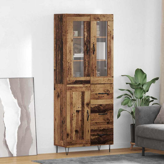 Hoge kast met lade Oud Hout 69,5 x 34 x 90 cm Bewerkt hout is nu te koop bij PeponiXL, paradijselijk wonen!