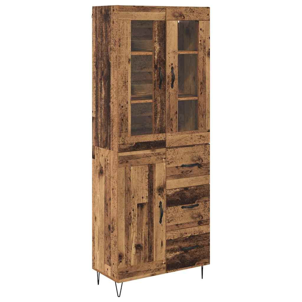 Hoge kast met lade Oud Hout 69,5 x 34 x 90 cm Bewerkt hout is nu te koop bij PeponiXL, paradijselijk wonen!