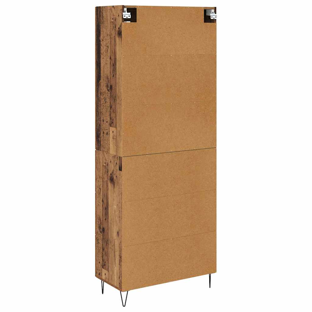 Hoge kast met lade Oud Hout 69,5 x 34 x 90 cm Bewerkt hout is nu te koop bij PeponiXL, paradijselijk wonen!
